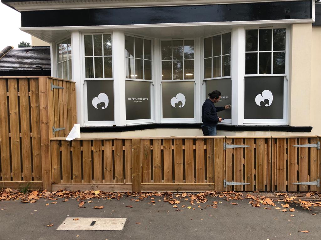 Window frosting for nursery in London kalay creative sign company